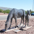 Life size outdoor decoration abstract metal stainless steel horse sculpture